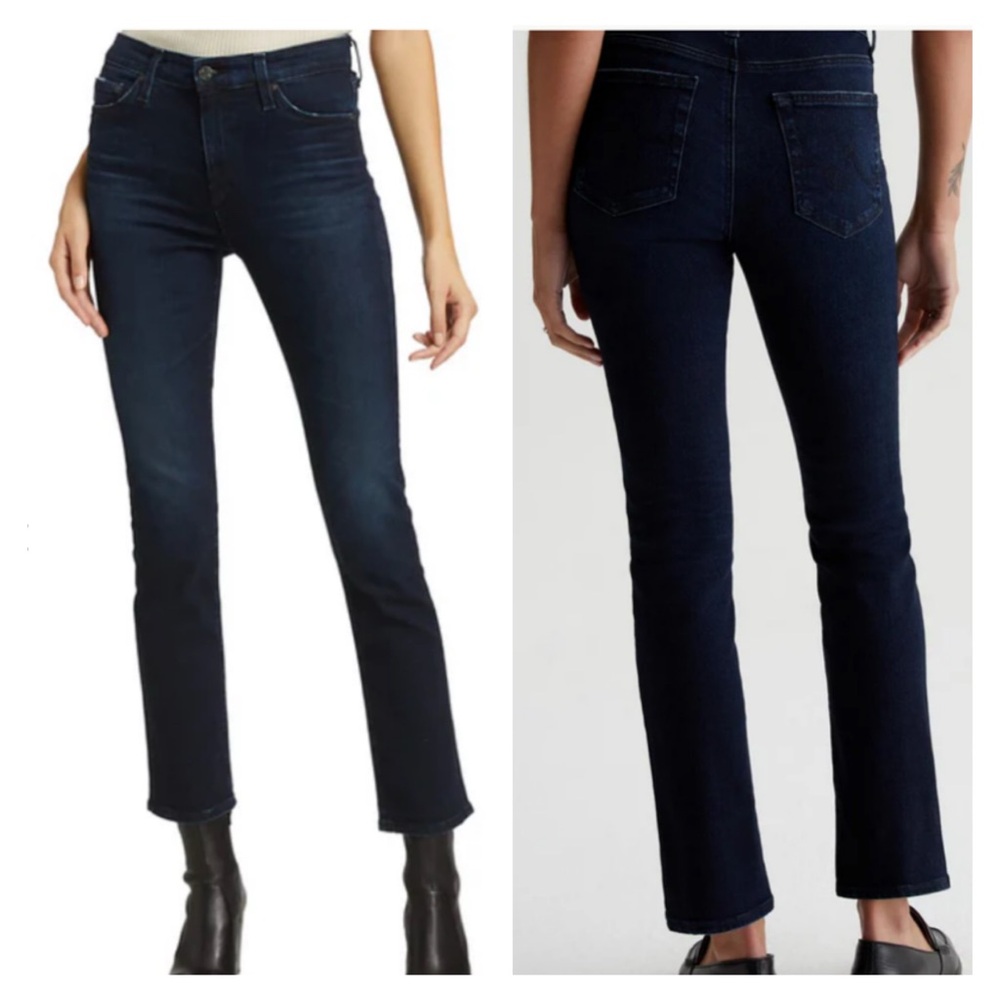 AG Adriano Goldschmied Mari High Rise Straight Leg Jeans Size 31 Cotton Stretch